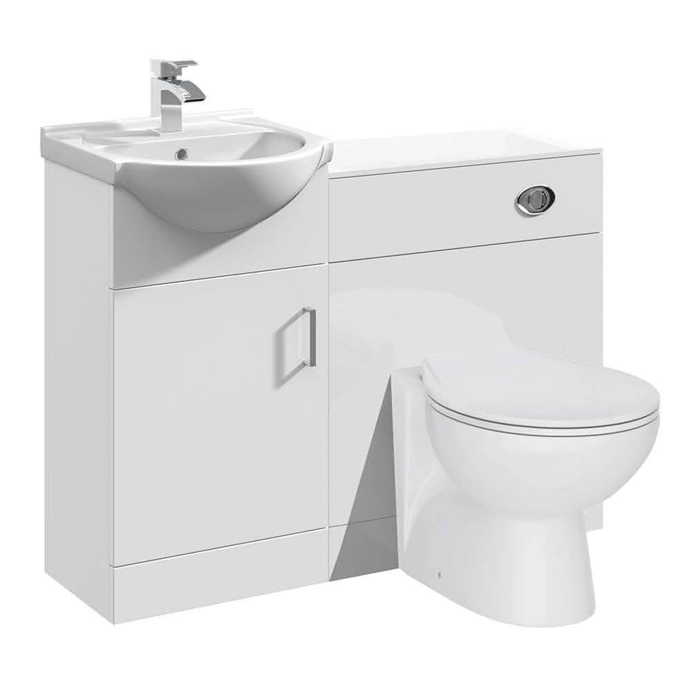 Linx White MDF Bathroom Combination Set with Basin | Bathroom4less ...