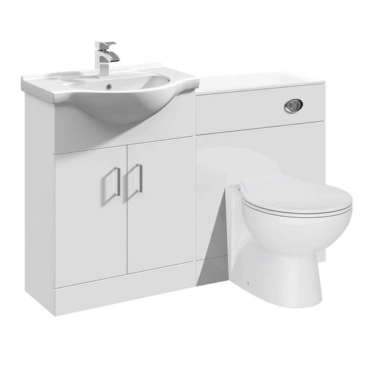VeeBath Furniture > Combination Vanity Units 1150mm Linx White MDF Bathroom Combination Set with Basin