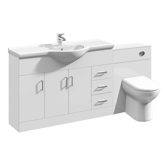 VeeBath Furniture > Combination Vanity Units 1700mm Linx White MDF Bathroom Combination Set with Basin