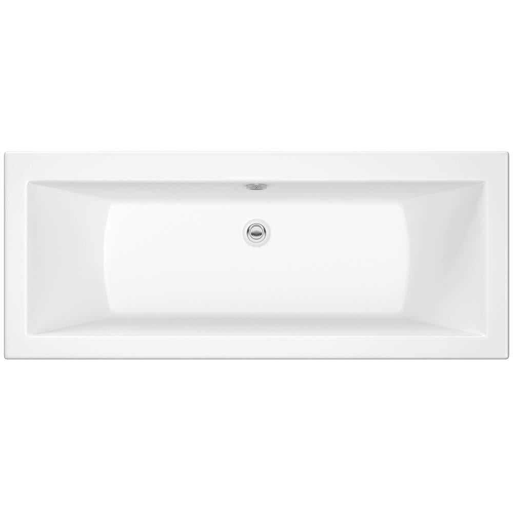 VeeBath Baths > Straight Baths 1700 x 750mm Modern Bathroom Bathtub Double Ended Square Acrylic White Gloss Adjustable Feet