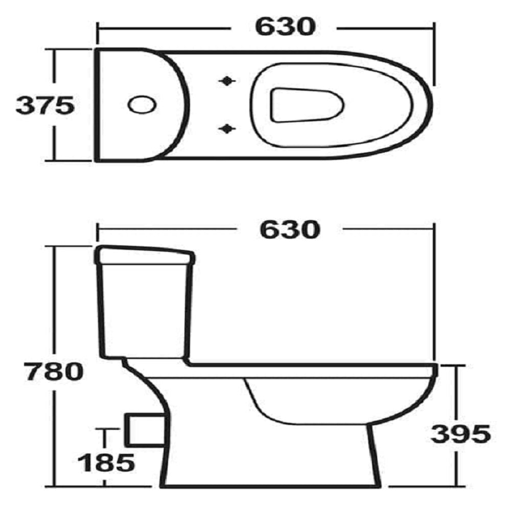 Sleek Close Coupled Toilet with Soft Close Seat & Cistern - White
