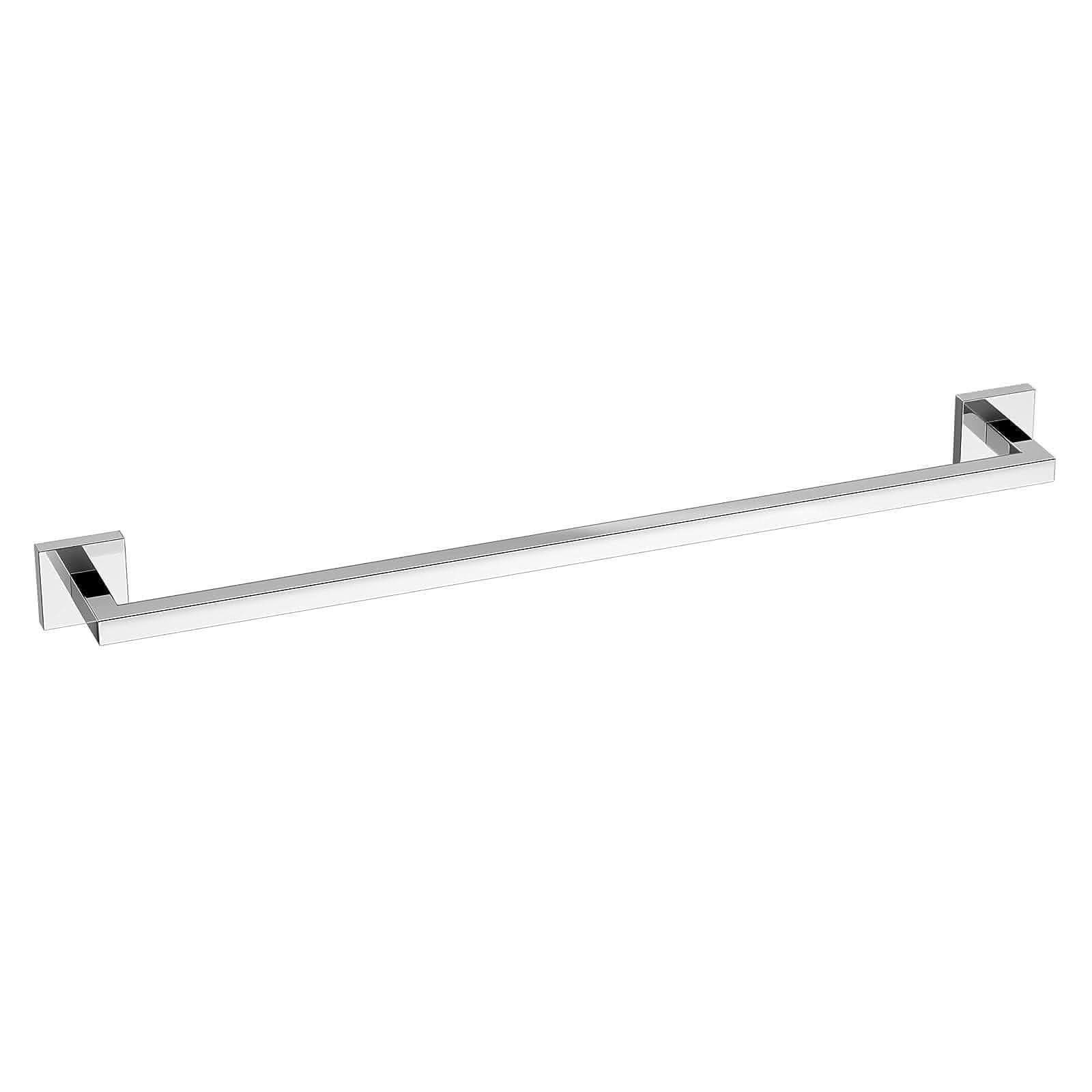 Modern Wall Mounted Square Towel Rail Bar - Chrome