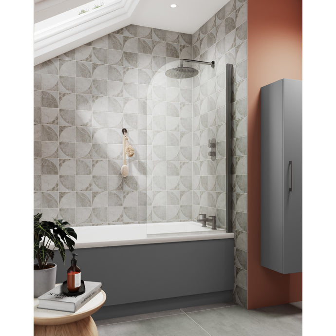 Luxur 6mm Glass Curved Pivot Bath Screen - 1400mm x 800mm