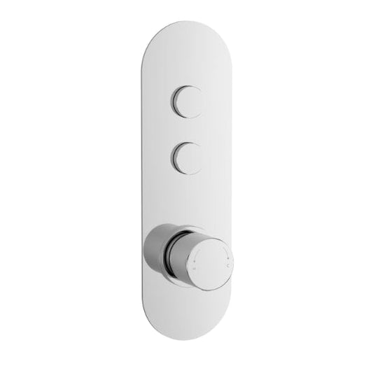 Nuie Concealed Shower Valves Nuie 2 Outlet Round Push Button Concealed Shower Valve - Chrome