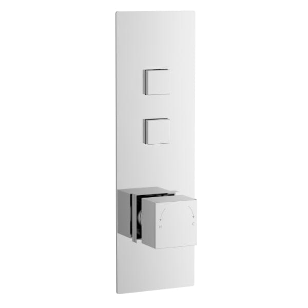 Nuie Concealed Shower Valves Nuie 2 Outlet Square Push Button Concealed Shower Valve - Chrome