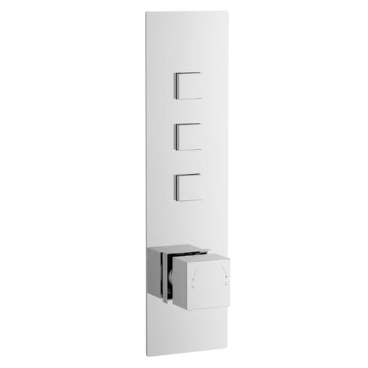 Nuie Concealed Shower Valves Nuie 3 Outlet Square Push Button Concealed Shower Valve - Chrome