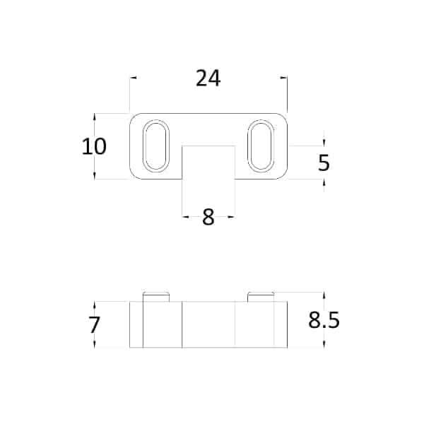 Nuie Shower Enclosure Accessories,Nuie Nuie 44mm Wetroom Screen Support Foot