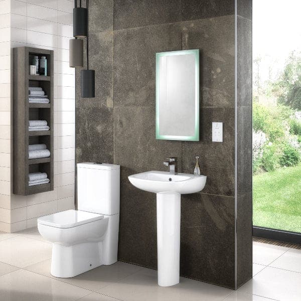 Nuie Full Pedestal Basins,Modern Basins Nuie Ambrose 450mm Basin With Full Pedestal - 1 TH - White