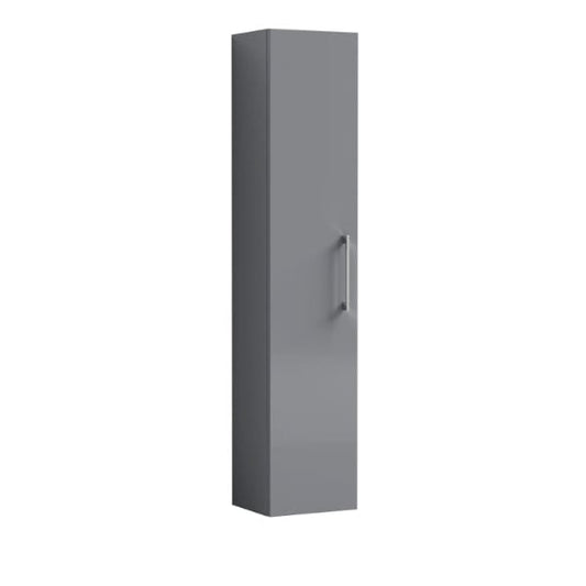 Nuie Tall Storage Units,Modern Storage Units Cloud Grey Nuie Arno 1 Door Wall Hung Tall Storage Unit 300mm Wide