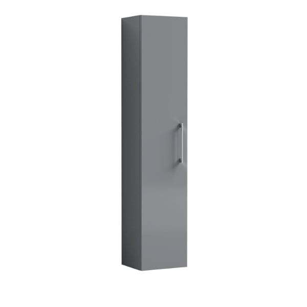 Nuie Tall Storage Units,Modern Storage Units Cloud Grey Nuie Arno 1 Door Wall Hung Tall Storage Unit 300mm Wide