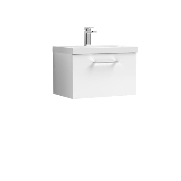 Nuie Wall Hung Vanity Units,Modern Vanity Units,Basins With Wall Hung Vanity Units,Nuie Gloss White Nuie Arno 1 Drawer Wall Hung Vanity Unit With Basin-1 600mm Wide