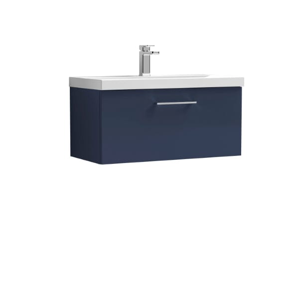 Nuie Wall Hung Vanity Units,Modern Vanity Units,Basins With Wall Hung Vanity Units,Nuie Electric Blue Nuie Arno 1 Drawer Wall Hung Vanity Unit With Basin-1 800mm Wide