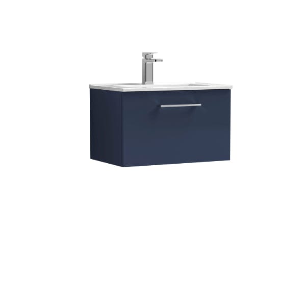 Nuie Wall Hung Vanity Units,Modern Vanity Units,Basins With Wall Hung Vanity Units,Nuie Electric Blue Nuie Arno 1 Drawer Wall Hung Vanity Unit With Basin-2 600mm Wide