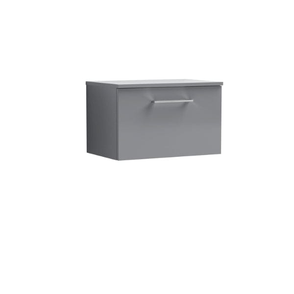 Nuie Wall Hung Vanity Units,Modern Vanity Units,Basins With Wall Hung Vanity Units,Nuie Cloud Grey Nuie Arno 1 Drawer Wall Hung Vanity Unit With Worktop 600mm Wide