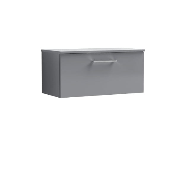 Nuie Wall Hung Vanity Units,Modern Vanity Units,Basins With Wall Hung Vanity Units,Nuie Cloud Grey Nuie Arno 1 Drawer Wall Hung Vanity Unit With Worktop 800mm Wide