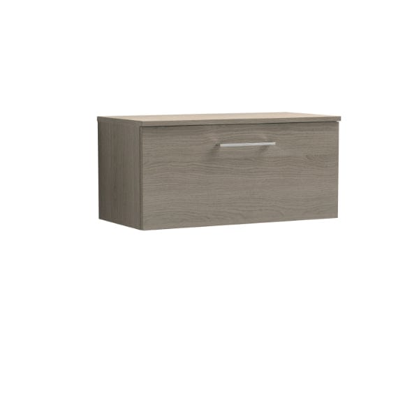 Nuie Wall Hung Vanity Units,Modern Vanity Units,Basins With Wall Hung Vanity Units,Nuie Solace Oak Nuie Arno 1 Drawer Wall Hung Vanity Unit With Worktop 800mm Wide