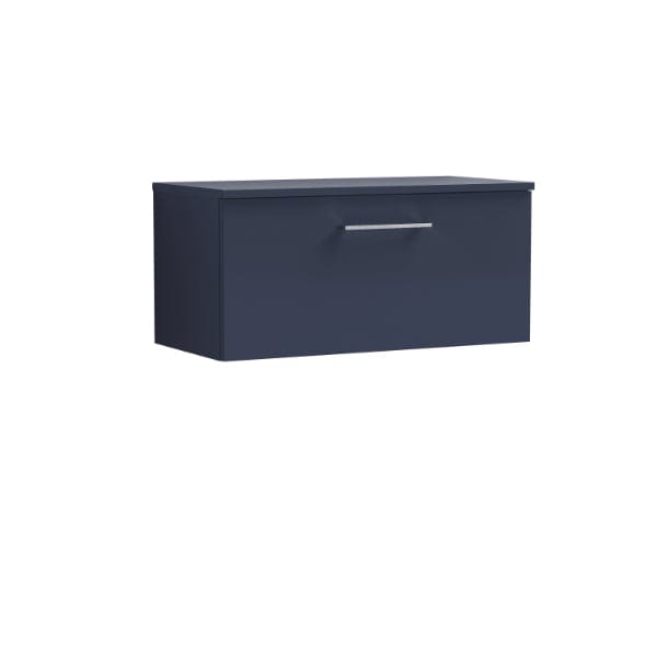 Nuie Wall Hung Vanity Units,Modern Vanity Units,Basins With Wall Hung Vanity Units,Nuie Electric Blue Nuie Arno 1 Drawer Wall Hung Vanity Unit With Worktop 800mm Wide