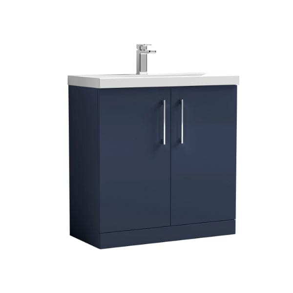 Nuie Floor Standing Vanity Units,Modern Vanity Units,Basins With Floor Standing Vanity Units,Nuie Electric Blue Nuie Arno 2 Door Floorstanding Vanity Unit With Basin-1 800mm Wide