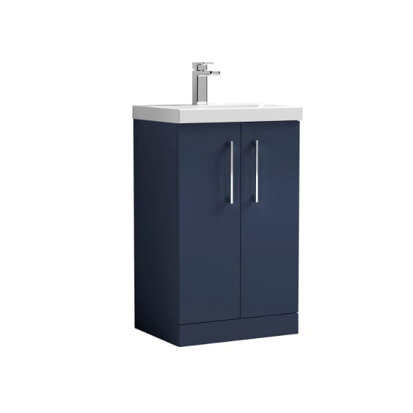 Nuie Floor Standing Vanity Units,Modern Vanity Units,Basins With Floor Standing Vanity Units,Nuie Electric Blue Nuie Arno 2 Door Floorstanding Vanity Unit With Basin-2 500mm Wide