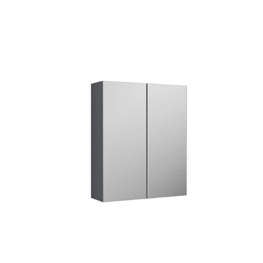 Nuie Non Illuminated Mirror Cabinets,Nuie Cloud Grey Nuie Arno 2 Door Non Illuminated Mirrored Cabinet (50/50) 715mm x 600mm