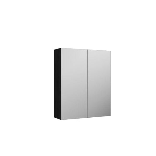 Nuie Non Illuminated Mirror Cabinets,Nuie Charcoal Black Nuie Arno 2 Door Non Illuminated Mirrored Cabinet (50/50) 715mm x 600mm