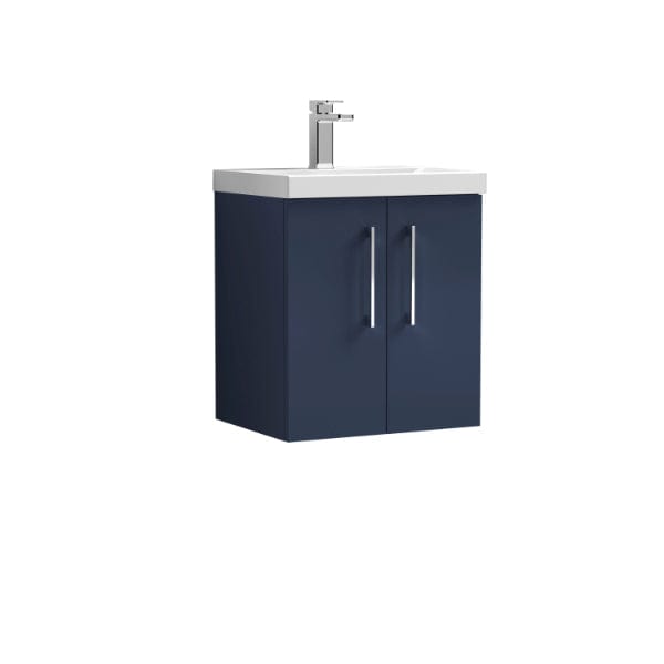 Nuie Wall Hung Vanity Units,Modern Vanity Units,Basins With Wall Hung Vanity Units,Nuie Electric Blue Nuie Arno 2 Door Wall Hung Vanity Unit With Basin-2 500mm Wide