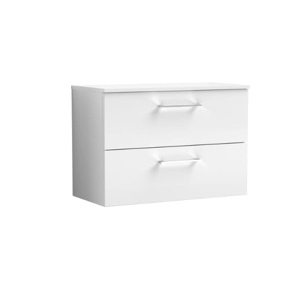 Nuie Wall Hung Vanity Units,Modern Vanity Units,Basins With Wall Hung Vanity Units,Nuie Gloss White Nuie Arno 2 Drawer Wall Hung Vanity Unit With Worktop 800mm Wide