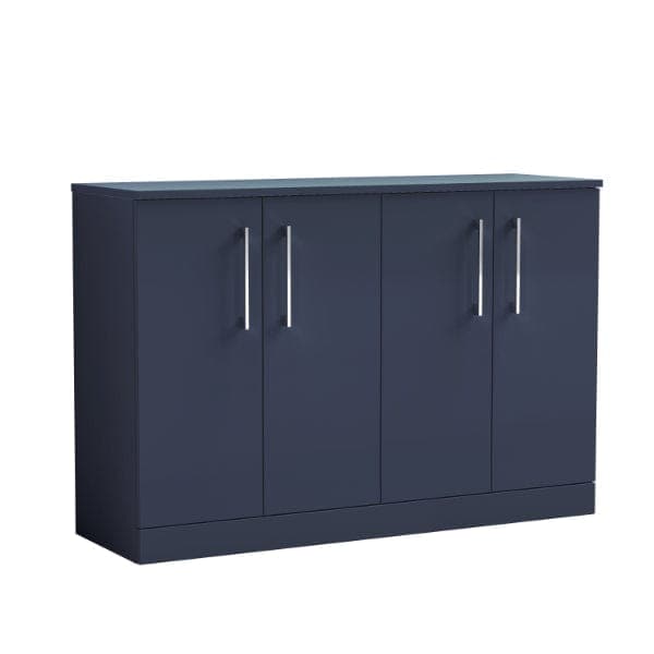 Nuie Floor Standing Vanity Units,Modern Vanity Units,Basins With Floor Standing Vanity Units,Nuie Electric Blue Nuie Arno 4 Door Floorstanding Vanity Unit With Worktop 1200mm Wide