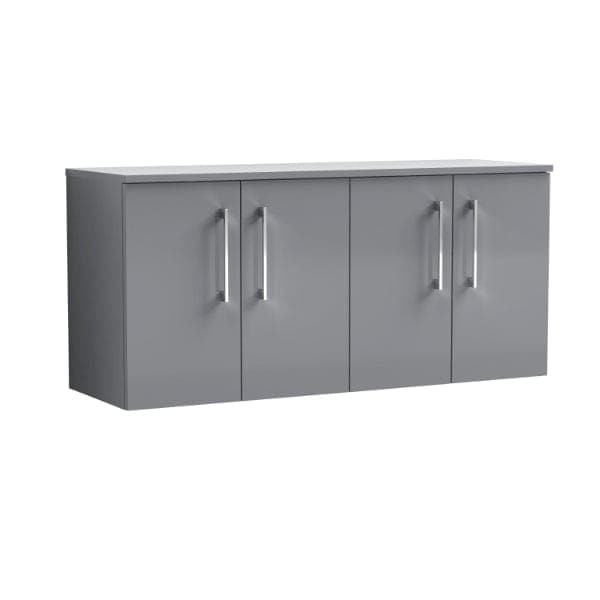 Nuie Wall Hung Vanity Units,Modern Vanity Units,Basins With Wall Hung Vanity Units,Nuie Cloud Grey Nuie Arno 4 Door Wall Hung Vanity Unit With Worktop 1200mm Wide