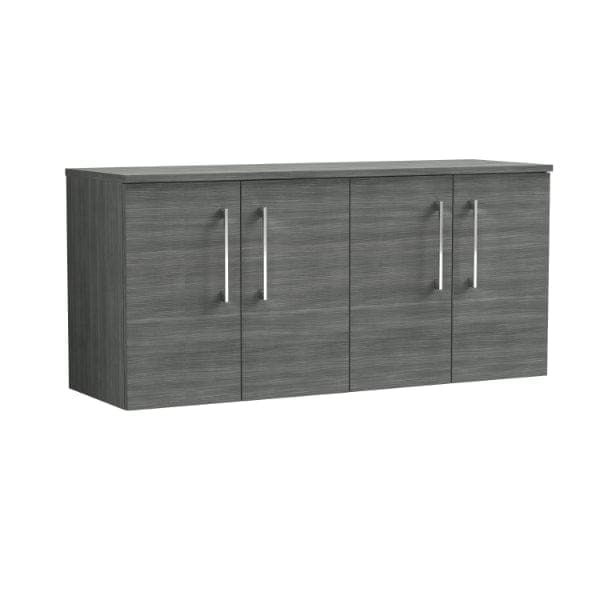 Nuie Wall Hung Vanity Units,Modern Vanity Units,Basins With Wall Hung Vanity Units,Nuie Anthracite Nuie Arno 4 Door Wall Hung Vanity Unit With Worktop 1200mm Wide