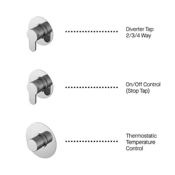 Nuie Concealed Shower Valves Nuie Arvan 2 Outlet Concealed Shower Valve With Kit, Stop Tap And Diverter - Chrome