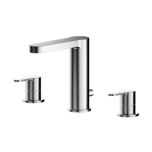 Nuie Wall Mounted Taps,Basin Mixer Taps,Modern Taps Nuie Arvan 3-Hole Wall Mounted Basin Mixer Tap With Pop Up Waste - Chrome