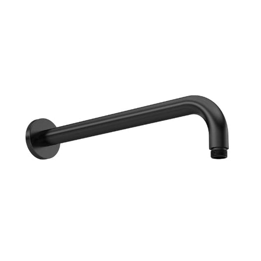 Nuie Shower Arms Matt Black Nuie Arvan 335mm Long Round Wall Mounted Shower Arm