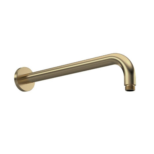Nuie Shower Arms Brushed Brass Nuie Arvan 335mm Long Round Wall Mounted Shower Arm
