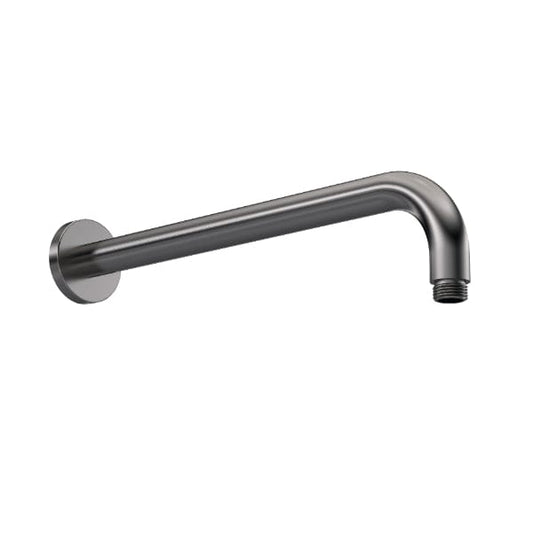 Nuie Shower Arms Brushed Gun Metal Nuie Arvan 335mm Long Round Wall Mounted Shower Arm