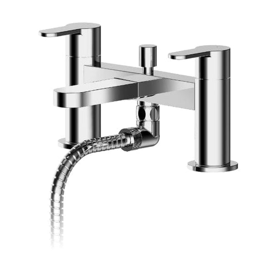 Nuie Bath Shower Mixer Taps,Deck Mounted Taps,Modern Taps Nuie Arvan Deck Mounted  Bath Shower Mixer Tap with Shower Kit - Chrome