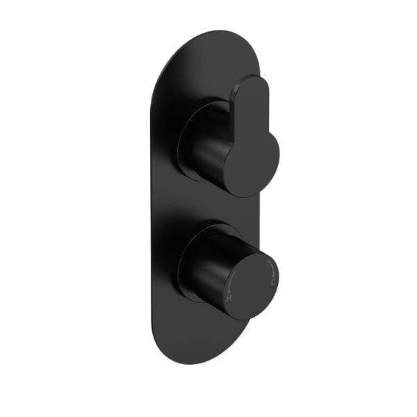 Nuie Concealed Shower Valves,Thermostatic Shower Valves Matt Black Nuie Arvan Dual Handle Thermostatic Concealed Shower Valve