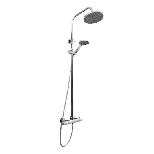 Nuie Bar Shower Valves Chrome Nuie Arvan Round Thermostatic Bar Shower Valve With Kit And Fixed Head