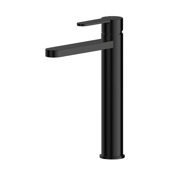 Nuie Tall Basin Mixer Taps,Modern Taps,Deck Mounted Taps Matt Black Nuie Arvan Tall Mono Basin Mixer Tap