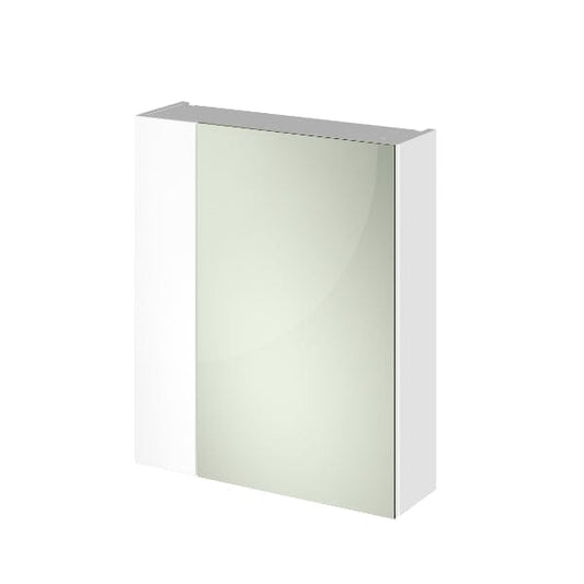 Nuie Non Illuminated Mirror Cabinets,Nuie Gloss White Nuie Athena 1 Door Non Illuminated Mirrored Cabinet (75/25) 600mm Wide