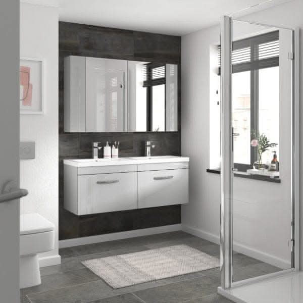 Nuie Non Illuminated Mirror Cabinets,Nuie Nuie Athena 1 Door Non Illuminated Mirrored Cabinet (75/25) 600mm Wide