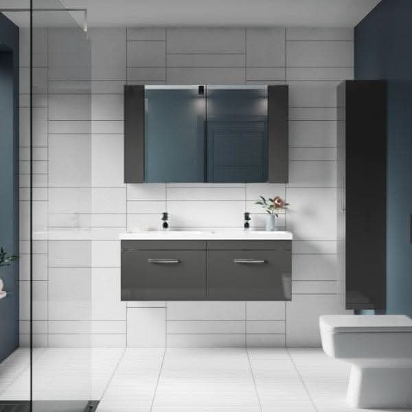 Nuie Non Illuminated Mirror Cabinets,Nuie Nuie Athena 1 Door Non Illuminated Mirrored Cabinet (75/25) 600mm Wide
