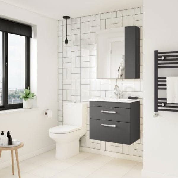 Nuie Non Illuminated Mirror Cabinets,Nuie Nuie Athena 1 Door Non Illuminated Mirrored Cabinet (75/25) 600mm Wide