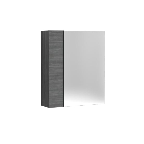 Nuie Non Illuminated Mirror Cabinets,Nuie Anthracite Woodgrain Nuie Athena 1 Door Non Illuminated Mirrored Cabinet (75/25) 600mm Wide