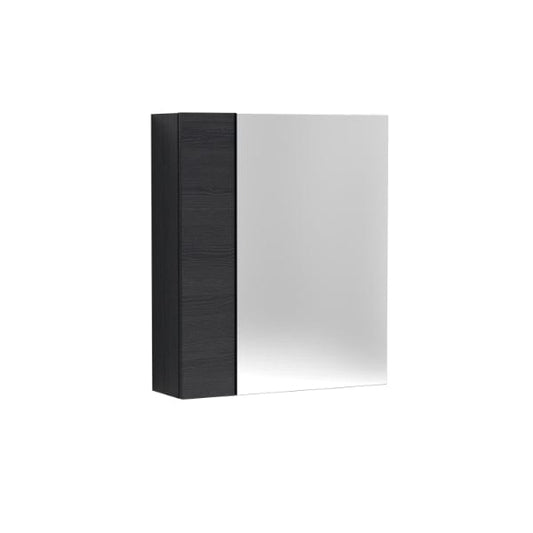Nuie Non Illuminated Mirror Cabinets,Nuie Charcoal Black Nuie Athena 1 Door Non Illuminated Mirrored Cabinet (75/25) 600mm Wide