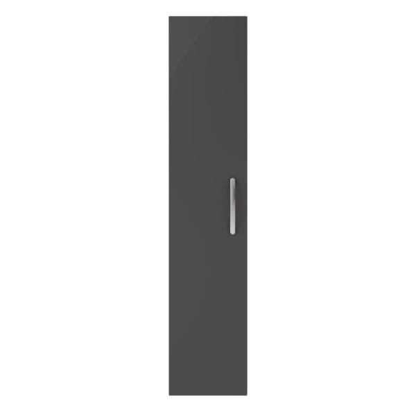 Nuie Tall Storage Units,Modern Storage Units Gloss Grey Nuie Athena 1 Door Wall Hung Tall Storage Unit 300mm Wide