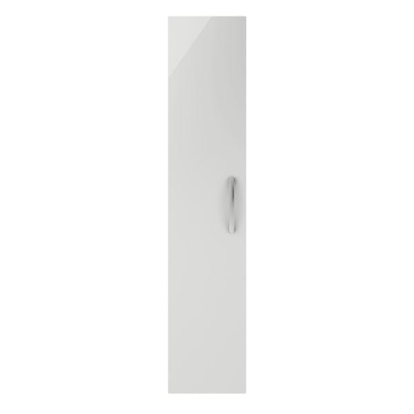 Nuie Tall Storage Units,Modern Storage Units Gloss Grey Mist Nuie Athena 1 Door Wall Hung Tall Storage Unit 300mm Wide