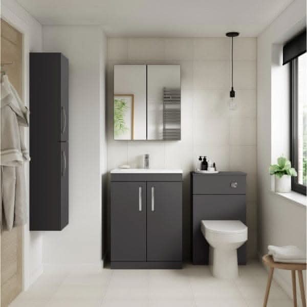 Nuie Floor Standing Vanity Units,Modern Vanity Units,Basins With Floor Standing Vanity Units,Nuie Nuie Athena 2 Door Floorstanding Vanity Unit With Basin-3 600mm Wide