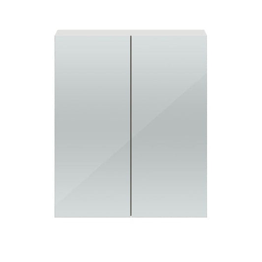 Nuie Non Illuminated Mirror Cabinets,Nuie Gloss Grey Mist Nuie Athena 2 Door Non Illuminated Mirrored Cabinet (50/50) 600mm Wide