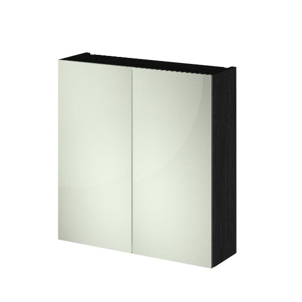 Nuie Non Illuminated Mirror Cabinets,Nuie Charcoal Black Nuie Athena 2 Door Non Illuminated Mirrored Cabinet (50/50) 800mm Wide